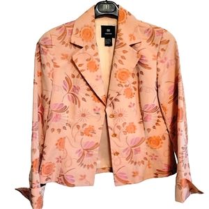 Doncaster collection pink floral Blazer with pink Gem buttons size 4